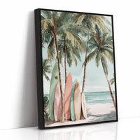 Boards Resting Under Palms