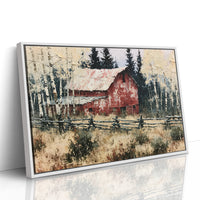 Weathered Red Barn at Aspen's Edge