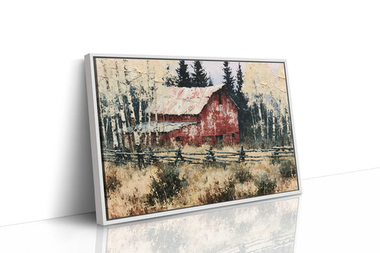 Weathered Red Barn at Aspen's Edge