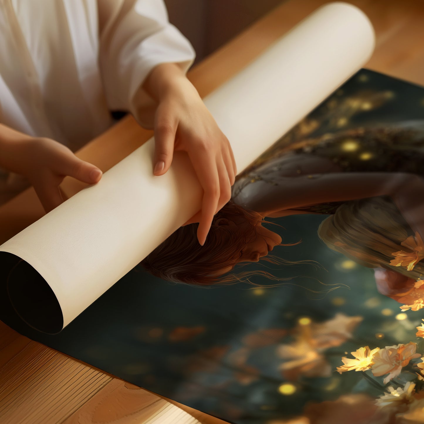 Glowing Petals Under Fairy Touch