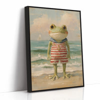 Seaside Frog In Striped Suit
