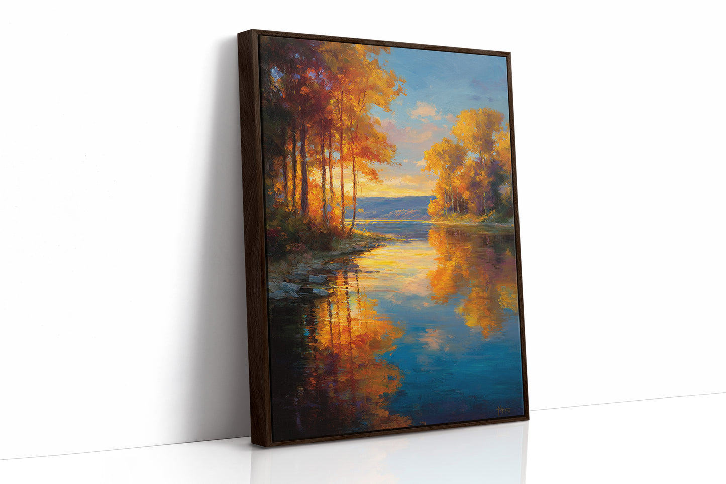 Golden Reflections on Calm Waters