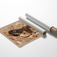 Botanical Moth Among Literary Treasures