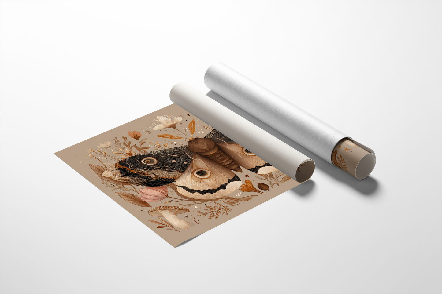 Botanical Moth Among Literary Treasures