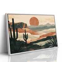 Retro Sun Over Saguaro Country