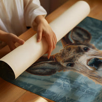 December's Stag Wears Golden Ribbon