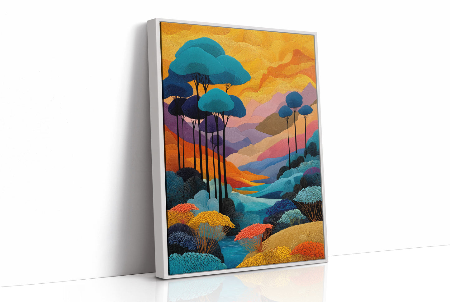 Tall Trees Dance In Coral Light