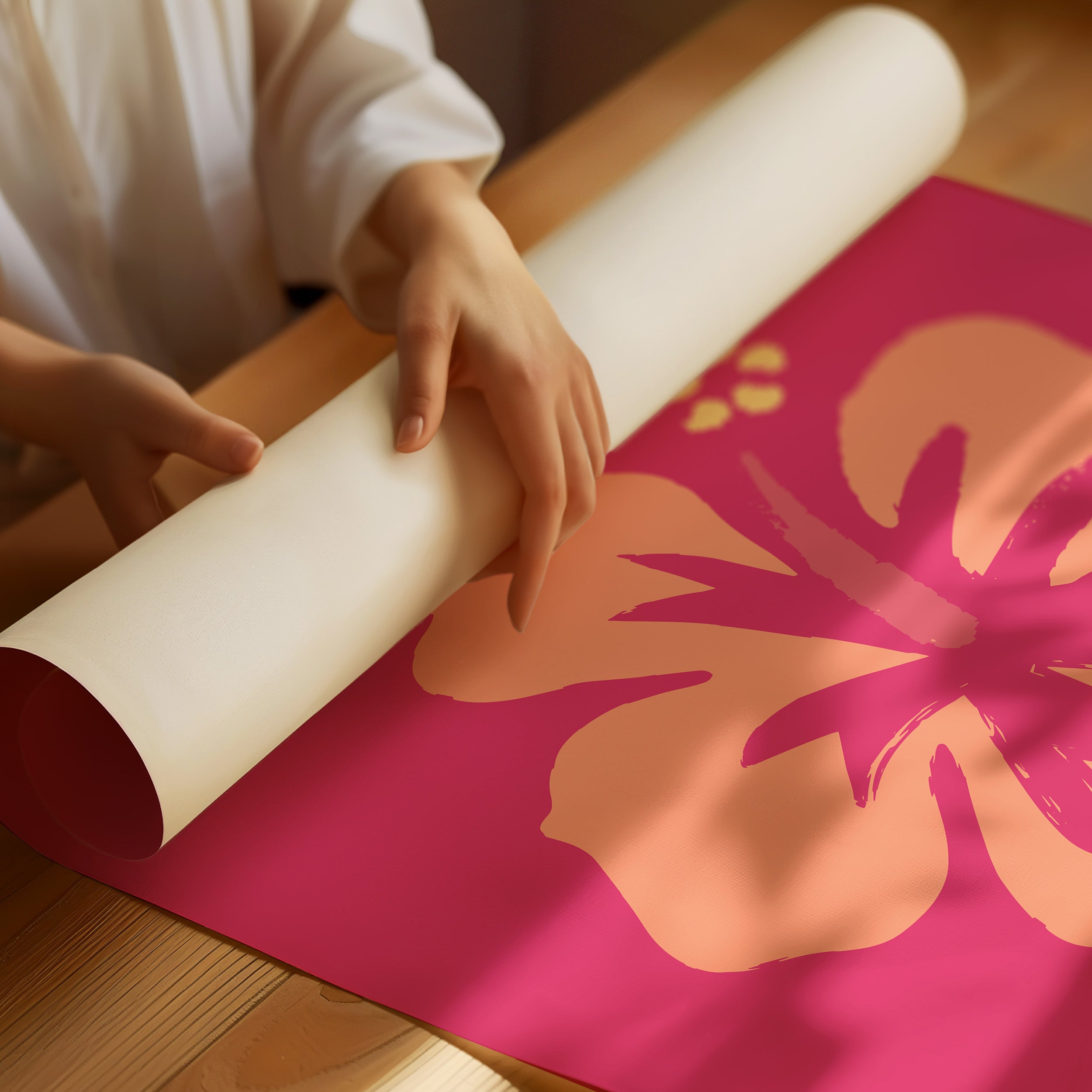 Coral Petals Dance Through Fuchsia