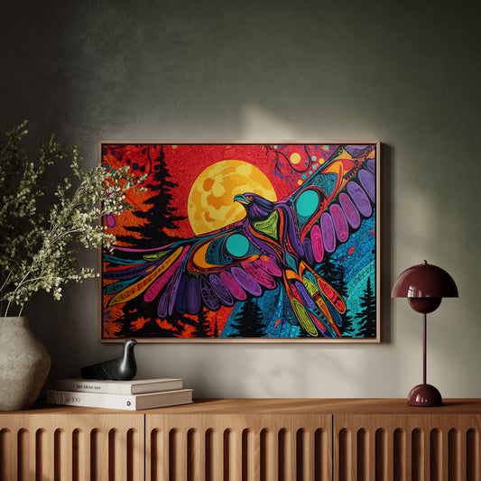 Moonlit Raven Paints Sacred Skies