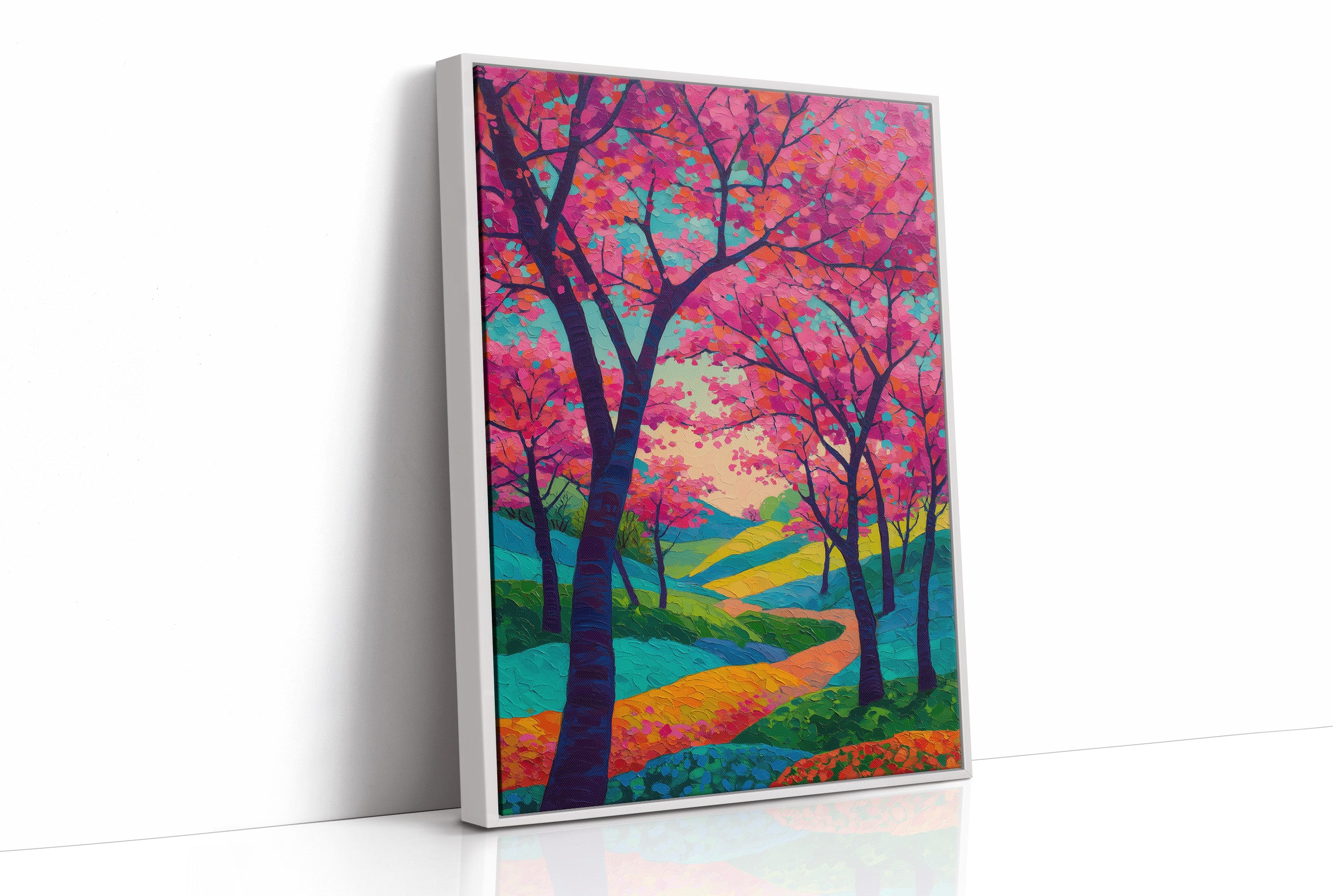 Cherry Blossoms Paint The Winding Path