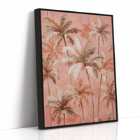Palms Painted Coral at Dusk