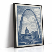 Missouri Arch Vintage Travel Stamp