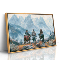 Three Riders Facing the Peaks