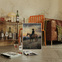 Evening Watch – Cowgirl and Horse at Sunset