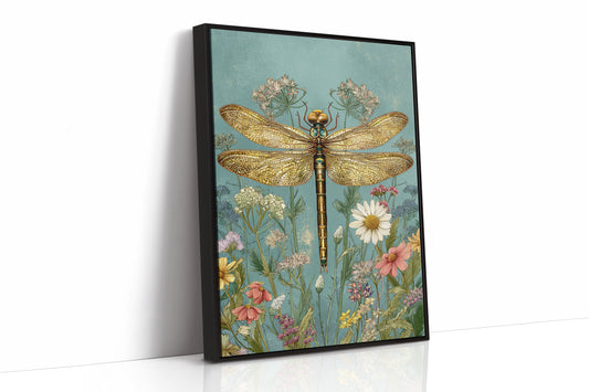 Golden Wings Amidst Wild Blooms