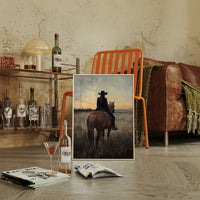 Back to the Prairie – Cowgirl on Horse at Dusk