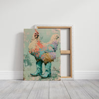 Gilded Feathers: The Rooster's Turquoise Strut