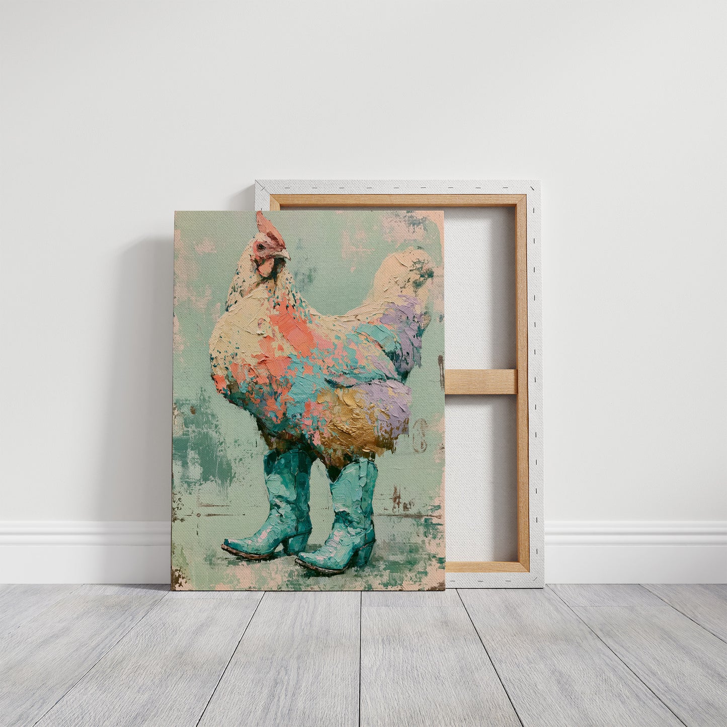 Gilded Feathers: The Rooster's Turquoise Strut