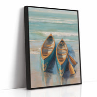 Canoes Rest On Misty Shores