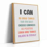 I Can Affirmations Kids Motivation Poster
