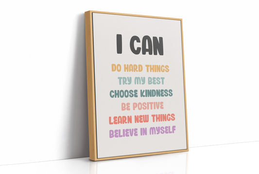 I Can Affirmations Kids Motivation Poster