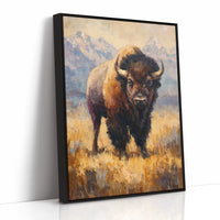 Majestic Bison in Golden Grasslands