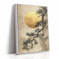 Pine Branches Dance With Golden Moon