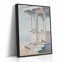 Seagulls Gather At Seaside Pavilion