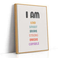 I Am Kind Smart Brave Affirmations Poster