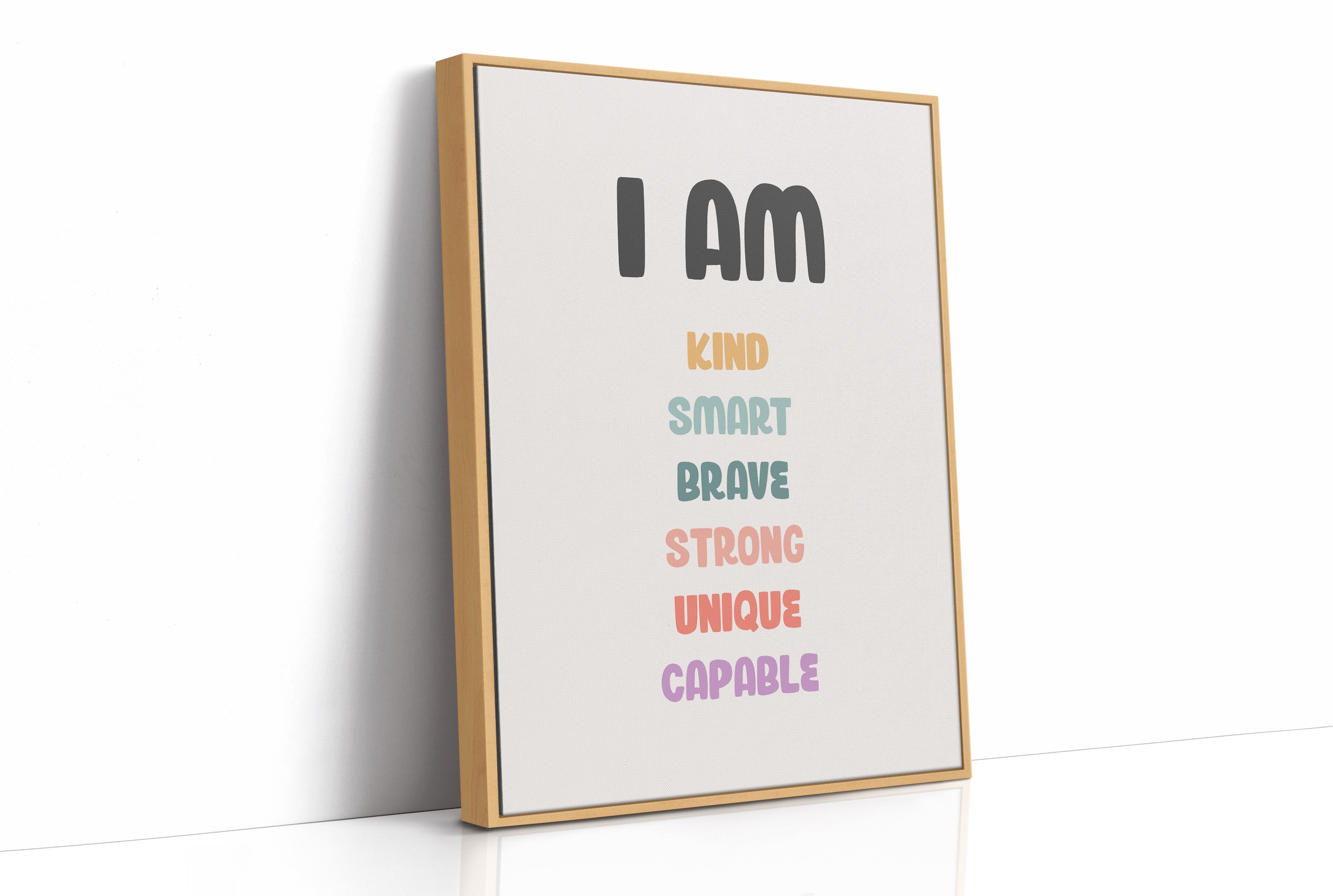 I Am Kind Smart Brave Affirmations Poster