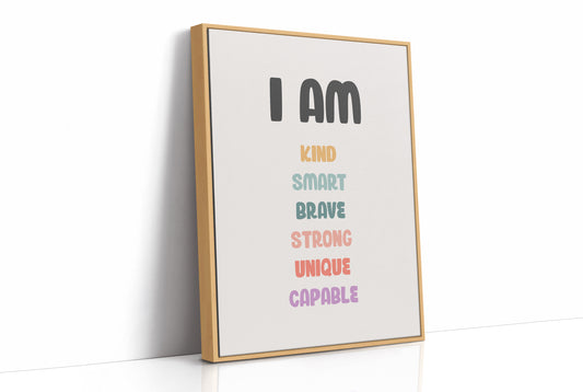 I Am Kind Smart Brave Affirmations Poster