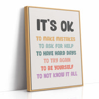 Its OK To Make Mistakes Affirmation Poster
