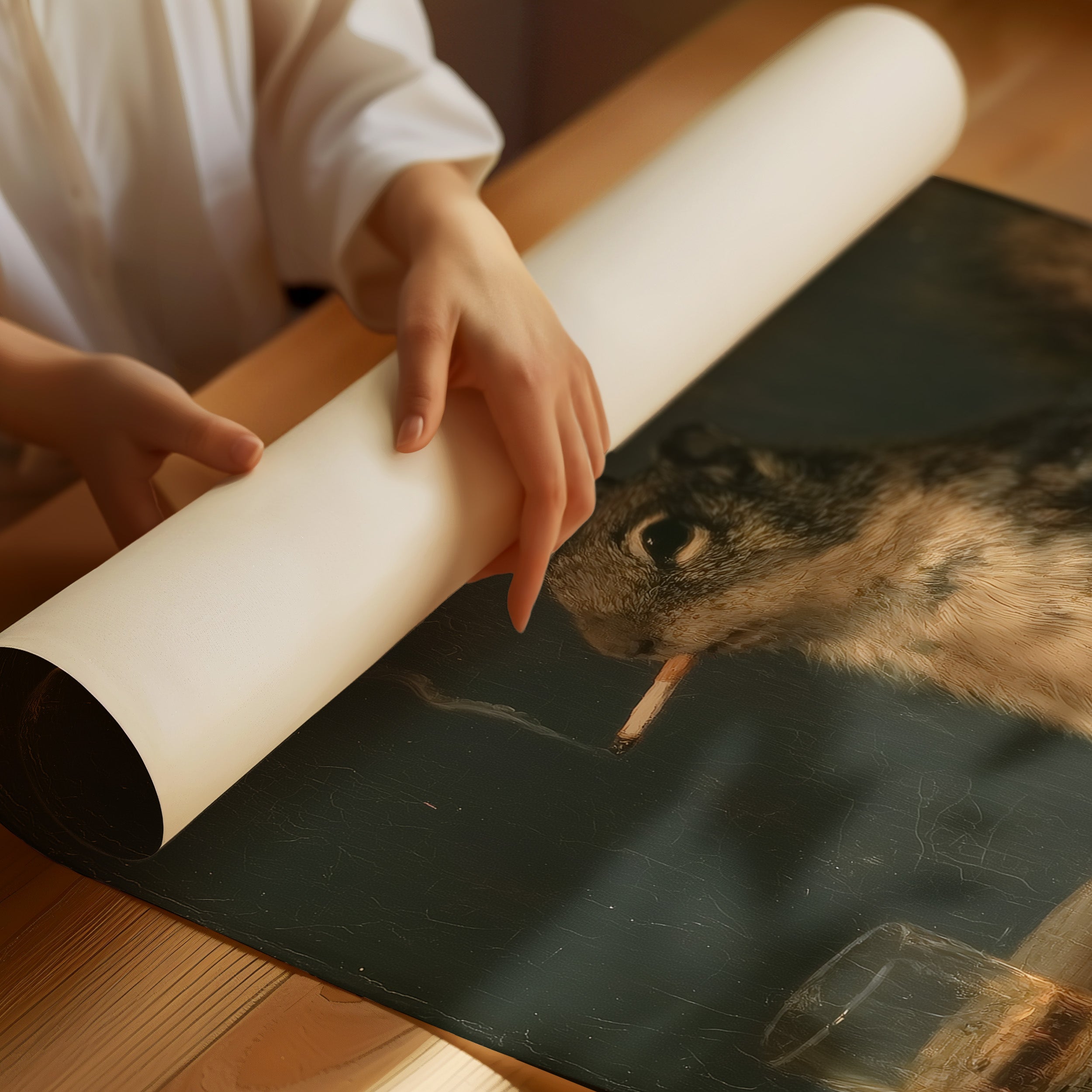 Hard Day at the Acorn Factory: Smoking Squirrel Art