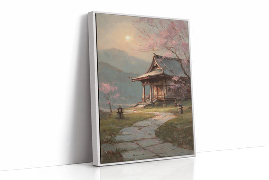 Cherry Blossoms Guard Ancient Temple Path