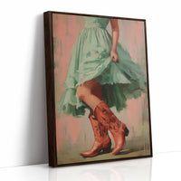 Red Boots Lifting the Hem