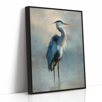 Heron Waits In Misty Blue