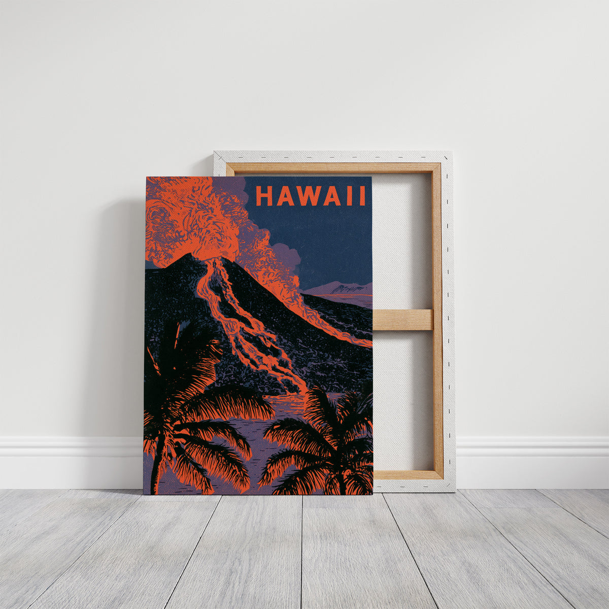 Volcano Lava Flow at Night
