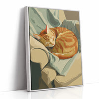 Orange Tabby Curls Into Afternoon