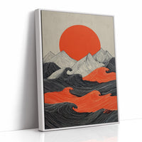Crimson Sun Over Tidal Lines