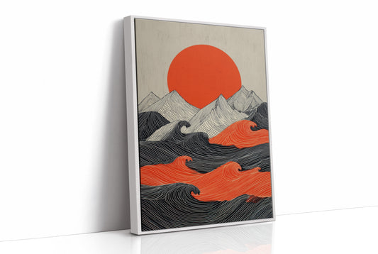 Crimson Sun Over Tidal Lines