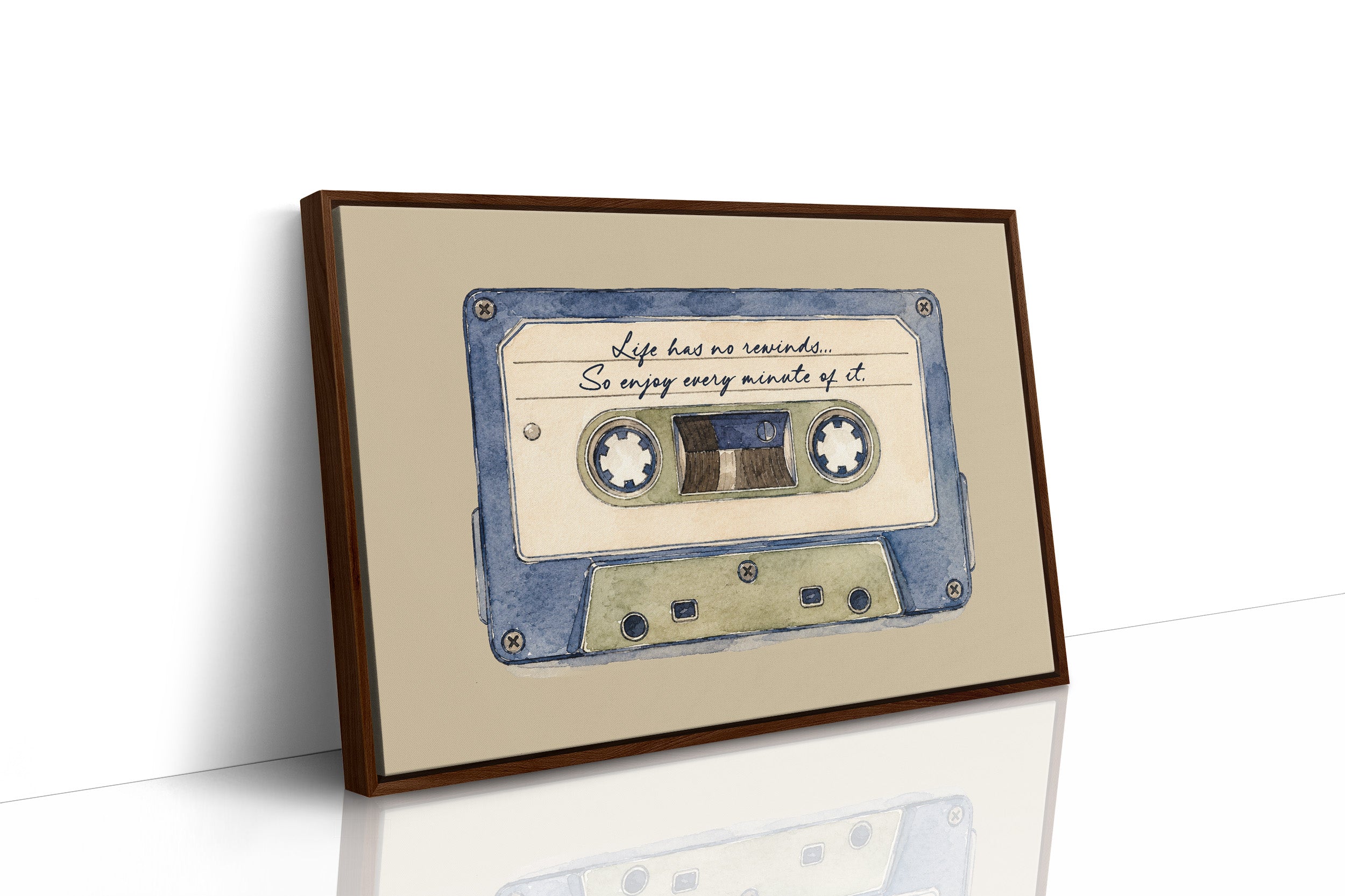 Watercolor Cassette Life Quote