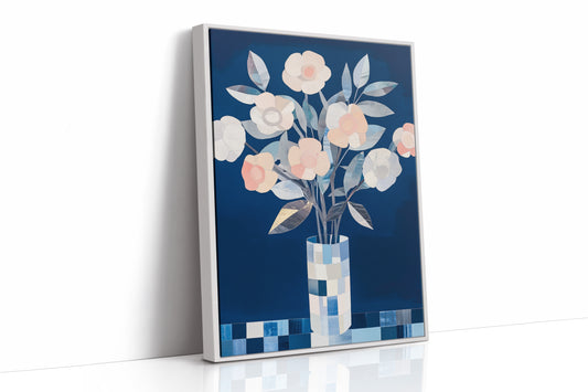 Silver Petals On Midnight Blue