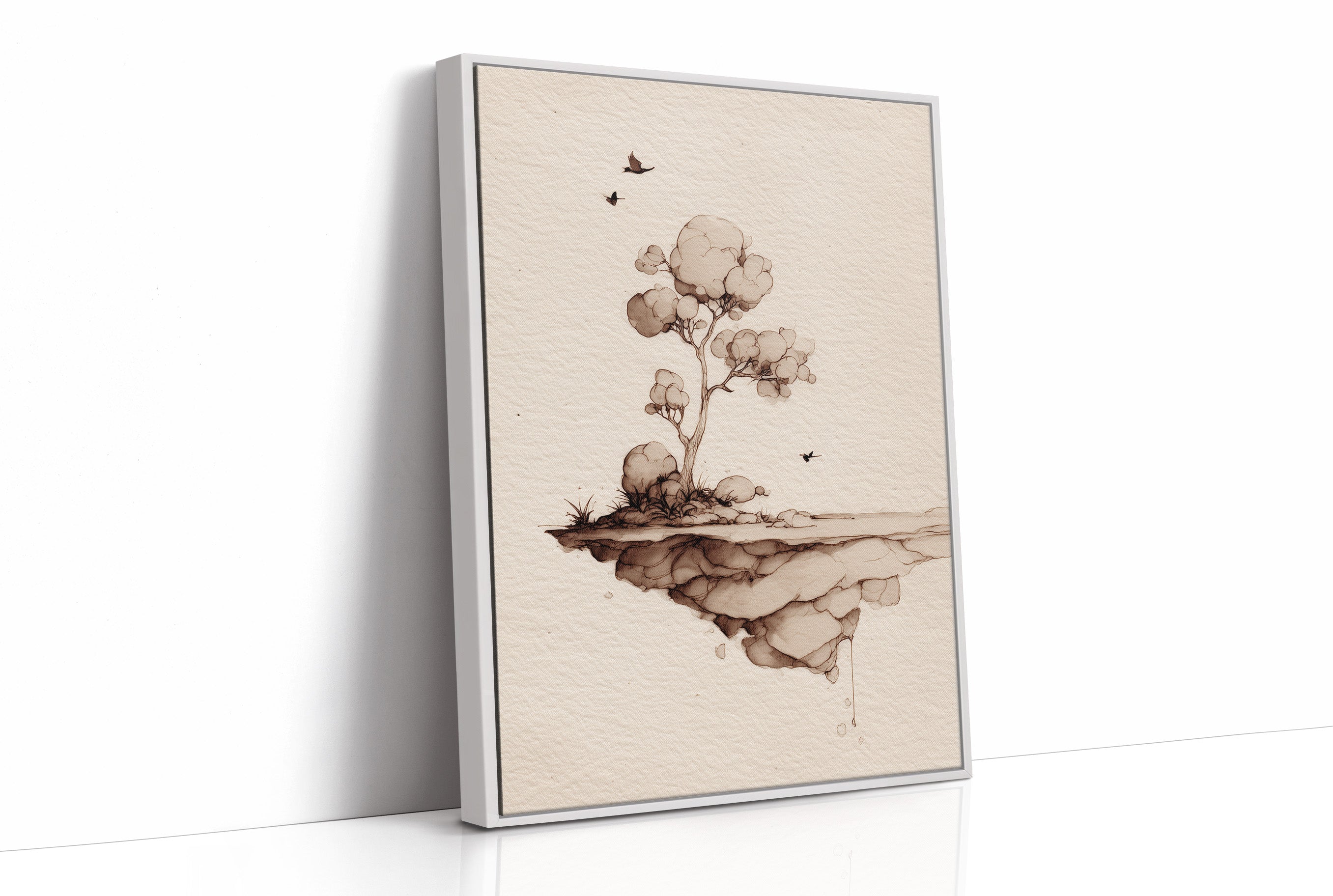 Floating Island Whispers Sepia Secrets