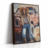 Rebel Cowgirl by the Rusted Pickup