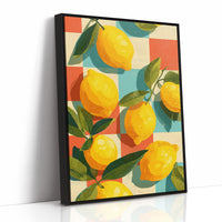 Lemons on a Retro Checkerboard