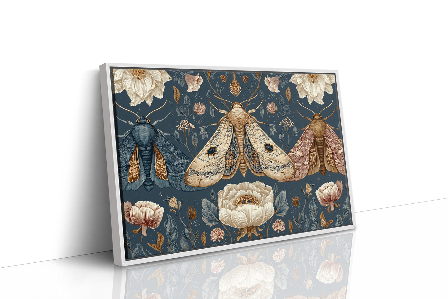 Night Moths Among Blooming Peonies