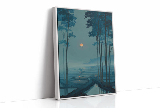 Moonlit Rivers Meet At Dusk