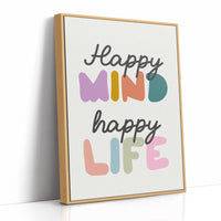 Happy Mind Happy Life Colorful Typography