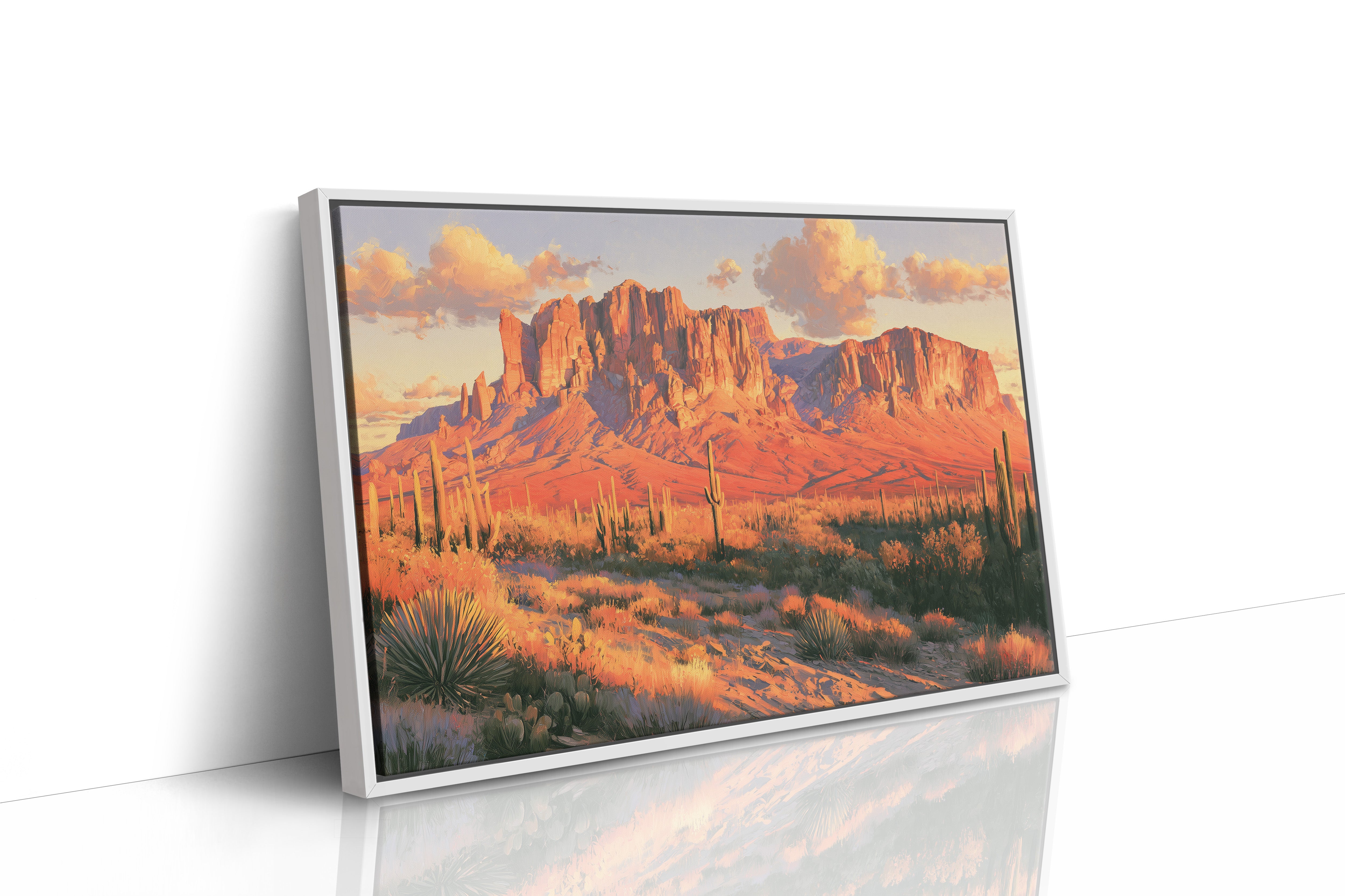 Superstition Mountains At Dusk
