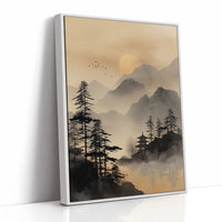 Misty Pagoda Among Mountain Pines